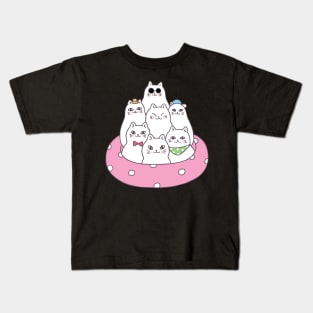 Seven Cat Smile Kids T-Shirt